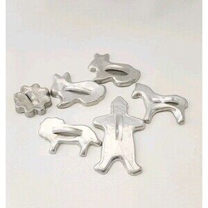 Vintage Mirro Cookie Cutters Aluminum Gingerbread Bunny Chick Horse Flower Lion